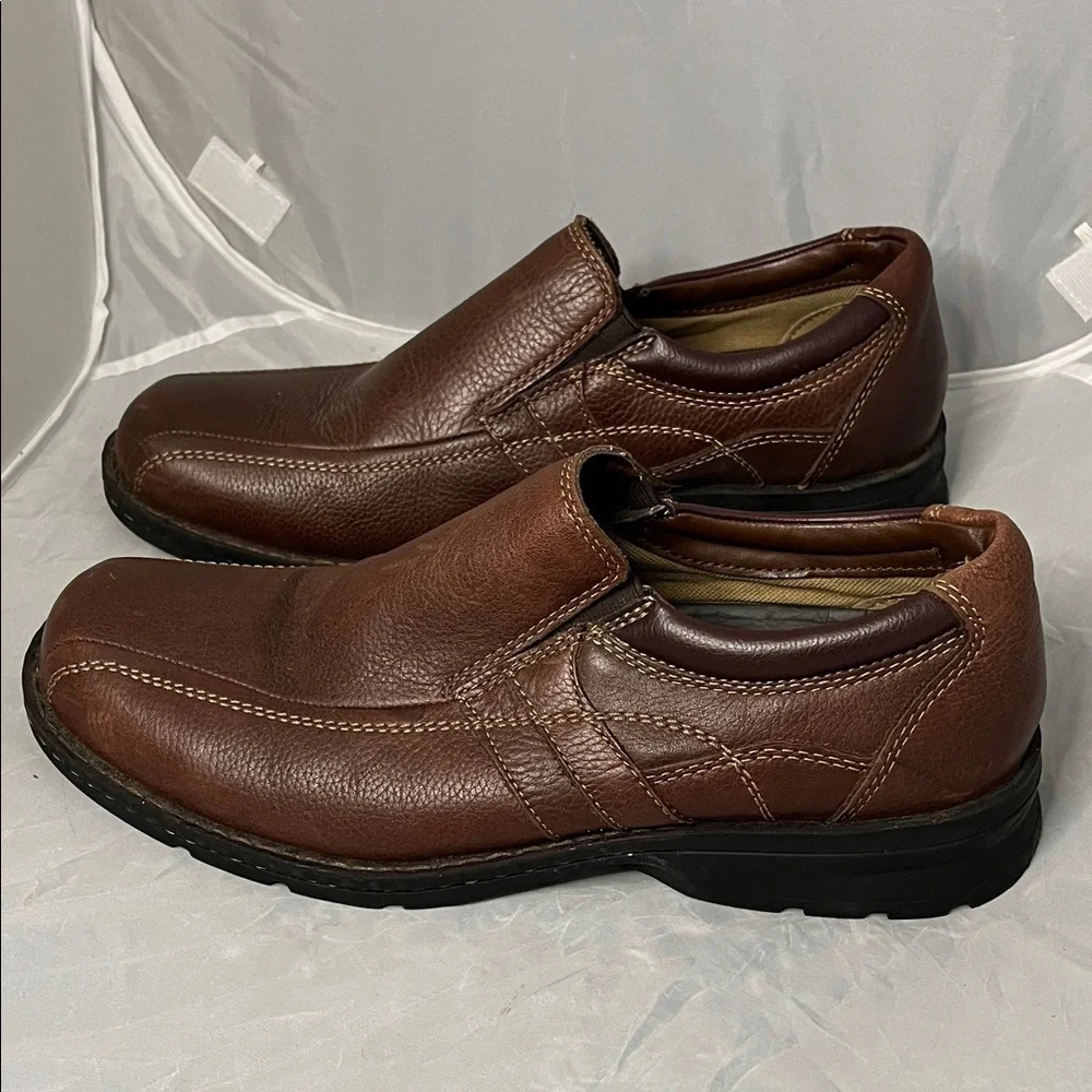 Dockers Men's Dark Brown Genuine Leather Slip-On Loafers - Size 11.5